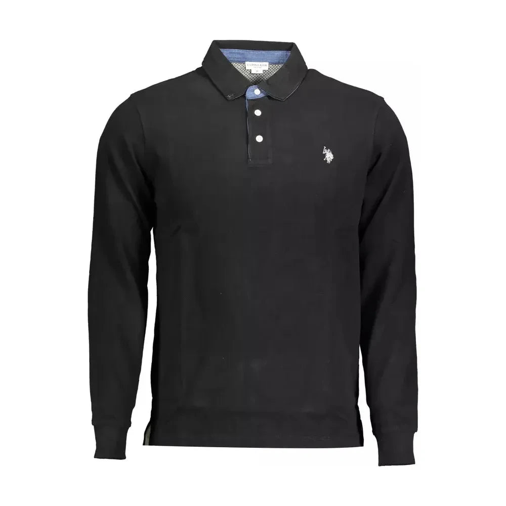 U.S. POLO ASSN. Elegant Long-Sleeve Polo with Contrasting Accents U.S. POLO ASSN.