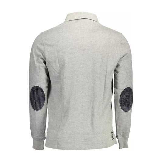 U.S. POLO ASSN. Chic Gray Long-Sleeve Polo with Elbow Patches U.S. POLO ASSN.