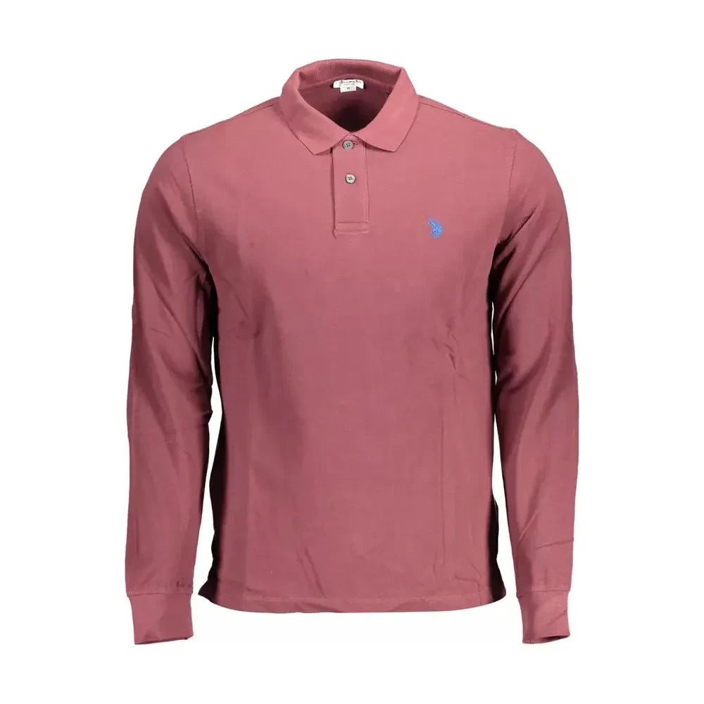 U.S. POLO ASSN. Elegant Long-Sleeved Purple Polo Shirt U.S. POLO ASSN.