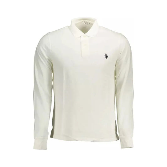 U.S. POLO ASSN. Chic Long-Sleeve White Polo for Men U.S. POLO ASSN.