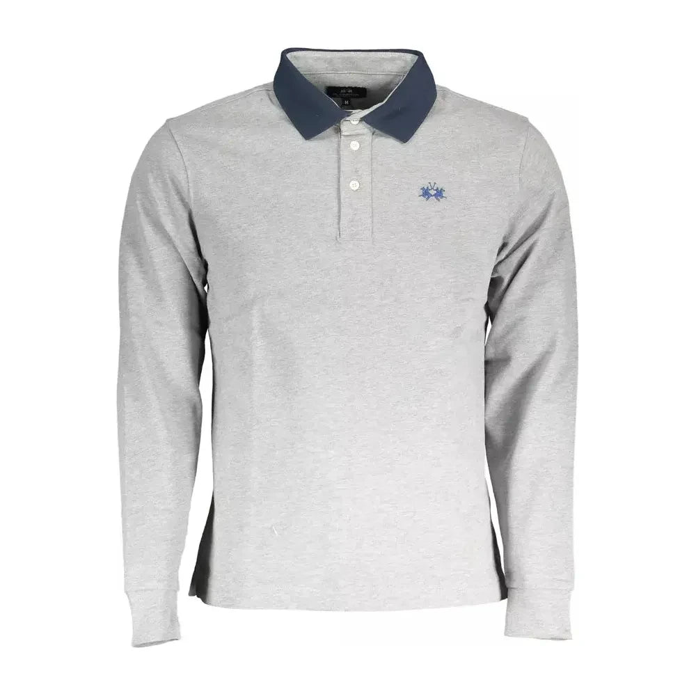 La Martina Elegant Long-Sleeved Polo with Contrasting Details La Martina