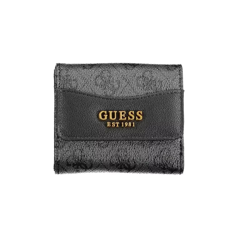 Guess Jeans Chic Black Wallet with Contrasting Details Guess Jeans