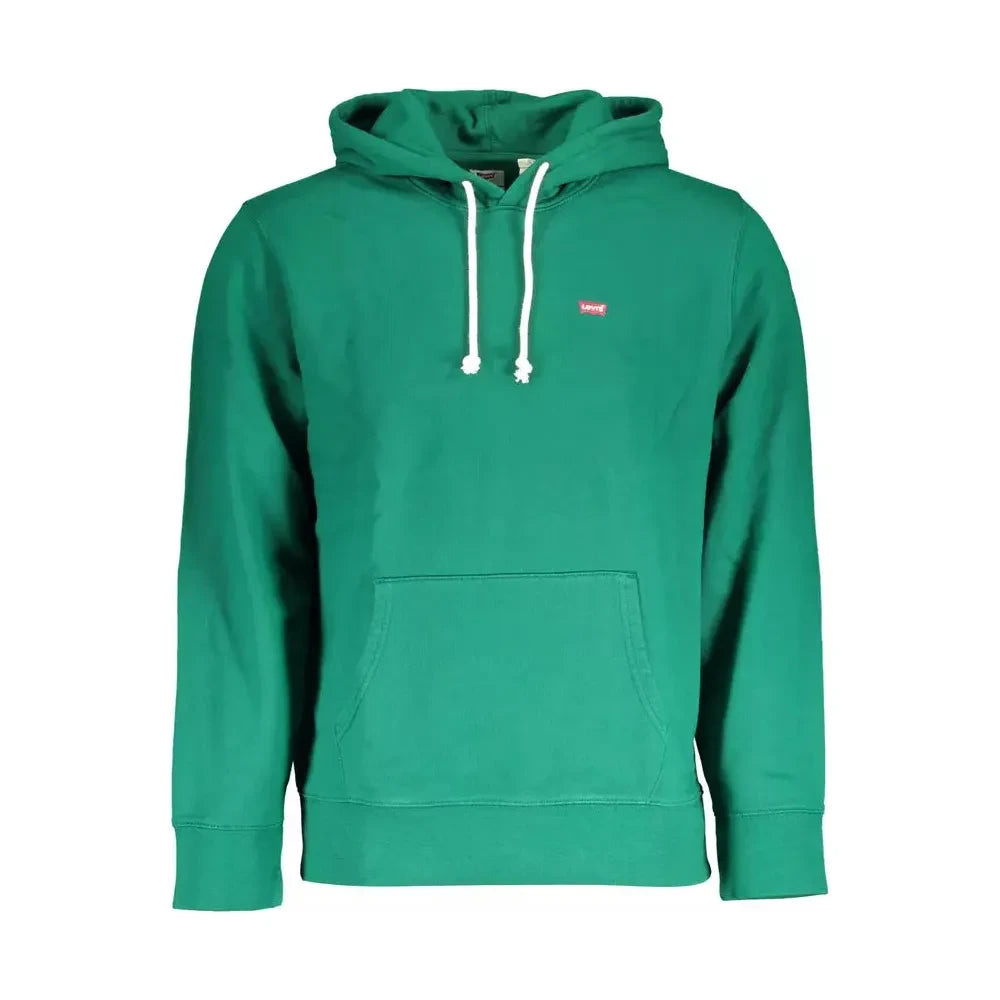 Levi's Green Cotton Hooded Sweatshirt with Logo Levi's