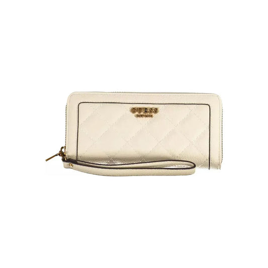 Guess Jeans Chic Beige Polyethylene Wallet with Contrasting Details Guess Jeans