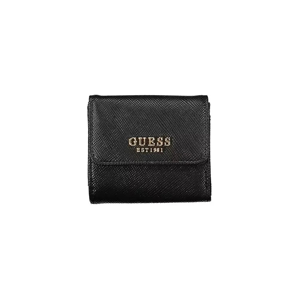 Guess Jeans Sleek Black Polyethylene Wallet with Logo Guess Jeans