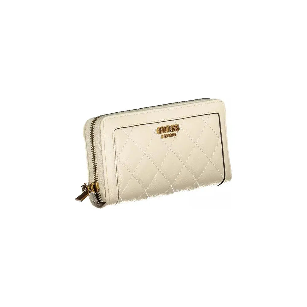 Guess Jeans Chic Beige Polyethylene Wallet with Contrasting Details Guess Jeans