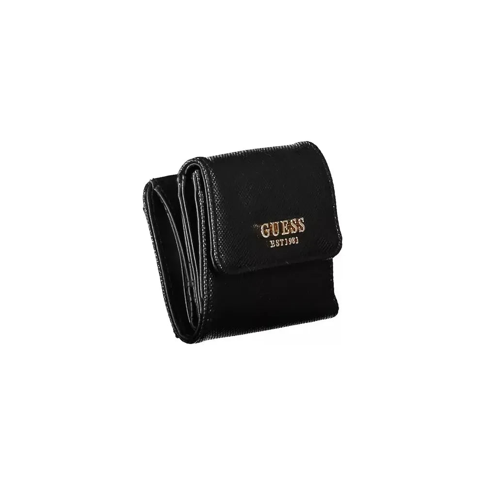 Guess Jeans Sleek Black Polyethylene Wallet with Logo Guess Jeans