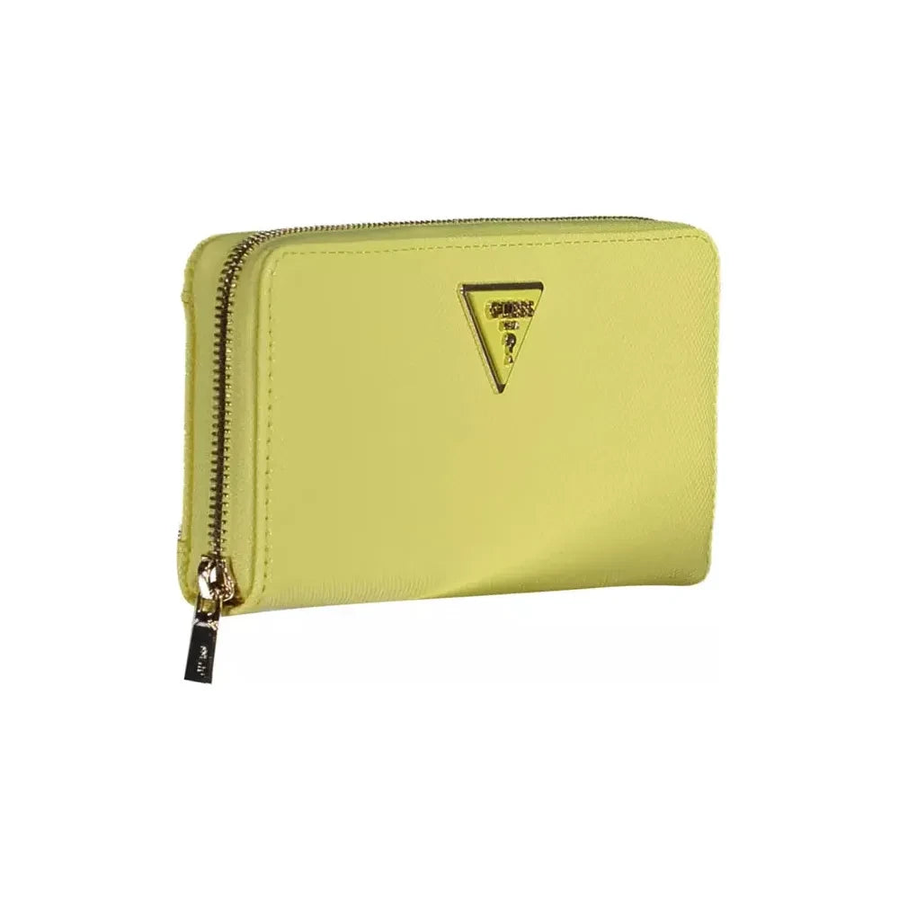 Guess Jeans Chic Yellow Polyethylene Compact Wallet Guess Jeans