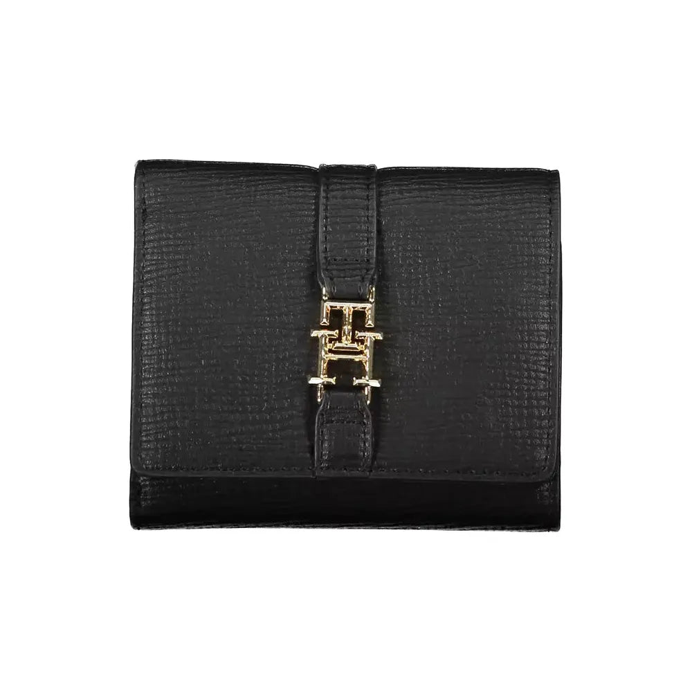 Tommy Hilfiger Elegant Black Polyethylene Trifold Wallet Tommy Hilfiger