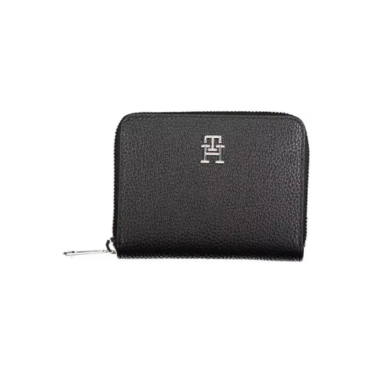 Tommy Hilfiger Elegant Black Polyethylene Zip Wallet Tommy Hilfiger