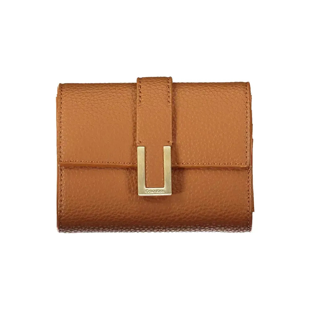 Calvin Klein Chic Brown Contrast Detail Snap Wallet Calvin Klein