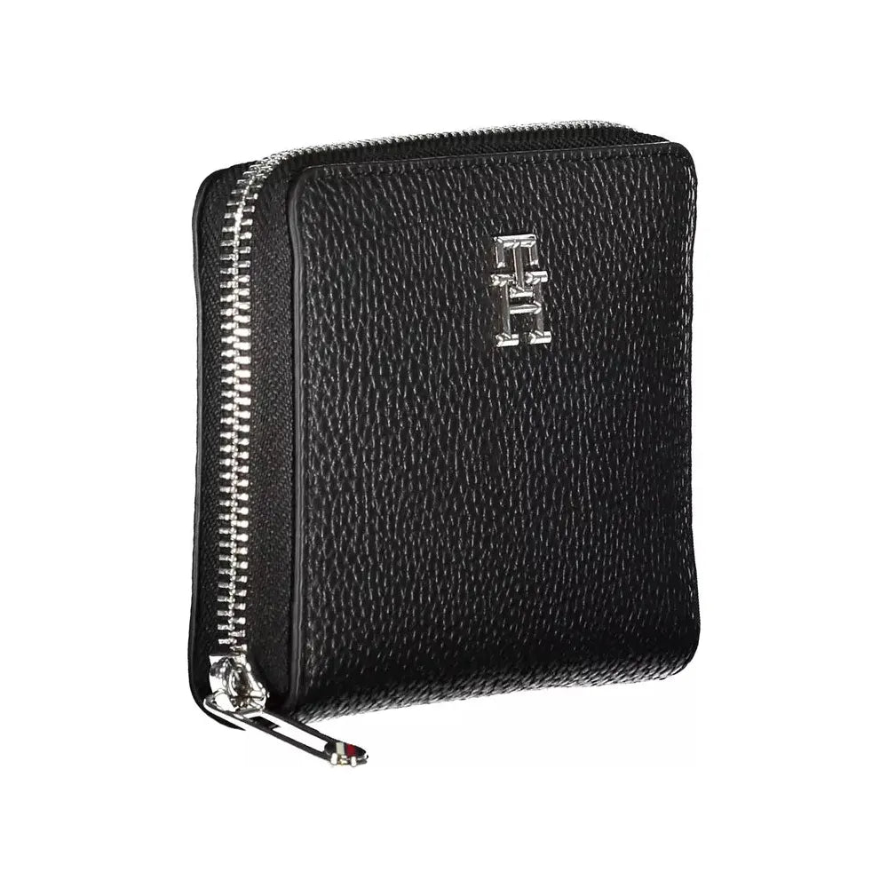 Tommy Hilfiger Elegant Black Polyethylene Zip Wallet Tommy Hilfiger