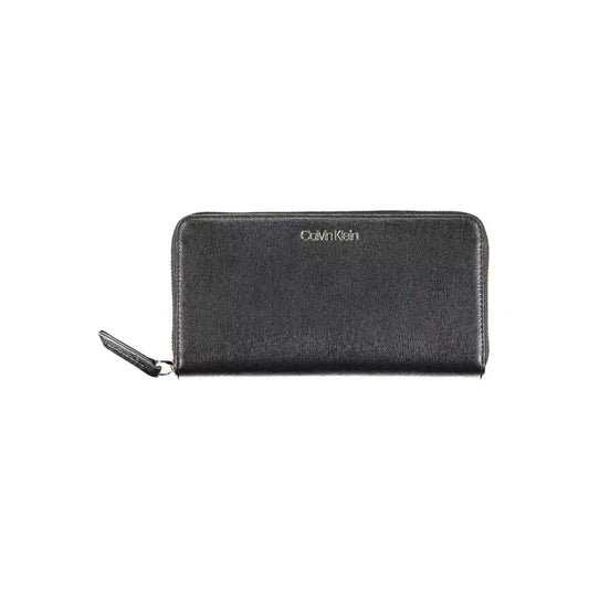 Calvin Klein Sleek Black Polyethylene Zip Wallet Calvin Klein