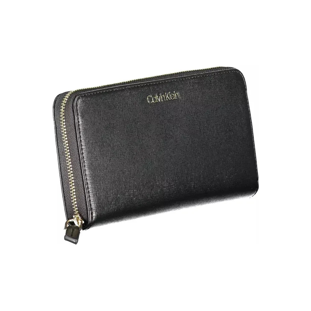 Calvin Klein Sleek Black Polyethylene Zip Wallet Calvin Klein