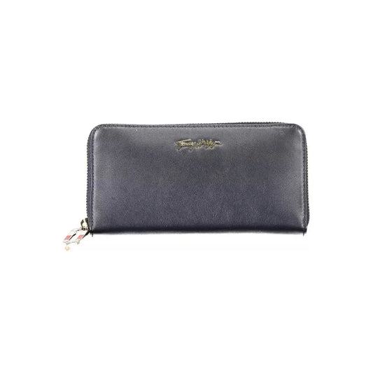 Tommy Hilfiger Elegant Blue Leather Wallet with Multiple Compartments Tommy Hilfiger