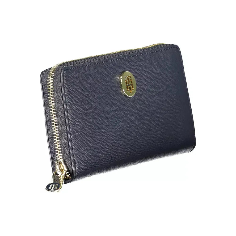 Tommy Hilfiger Chic Blue Polyethylene Wallet with Zip Closure Tommy Hilfiger