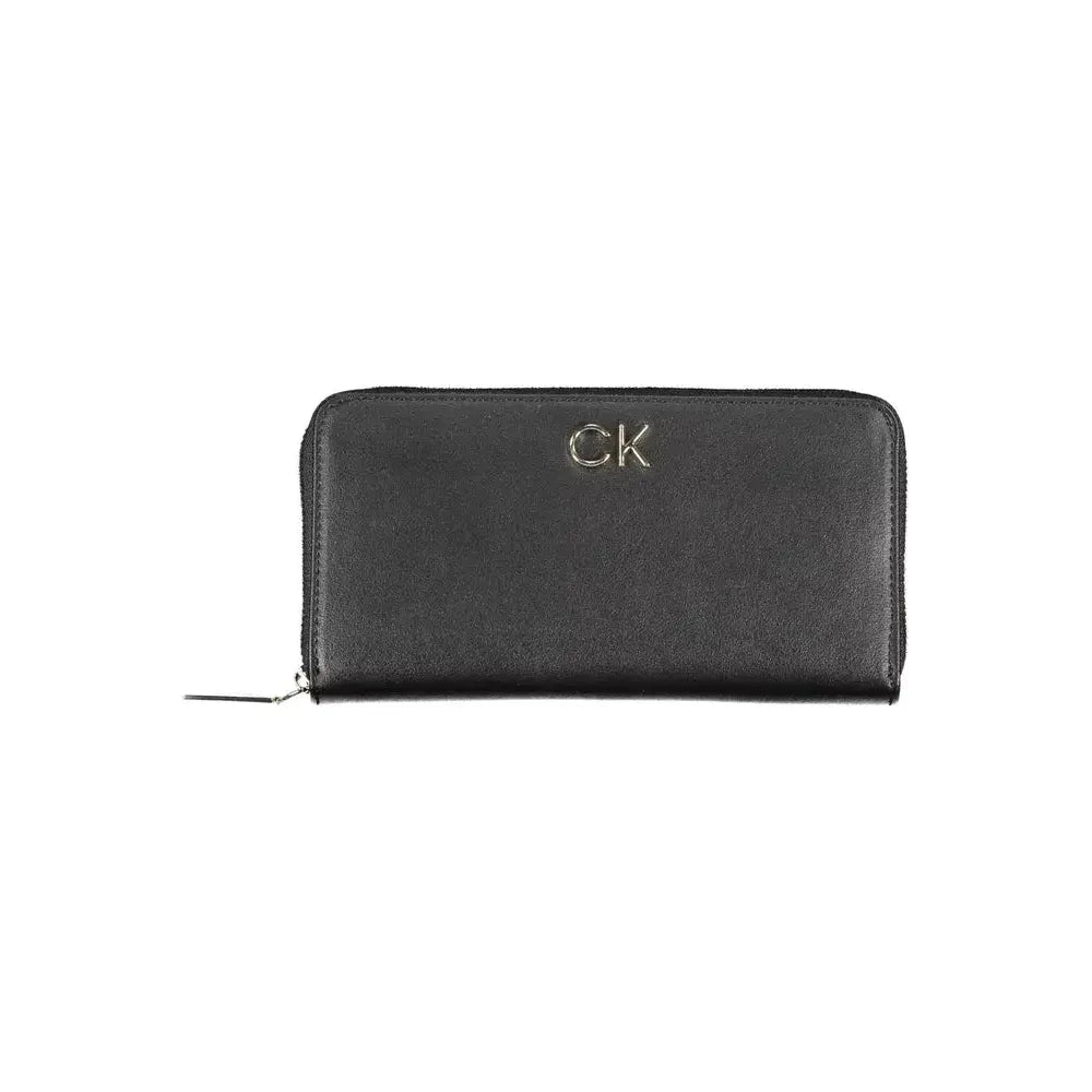 Calvin Klein Elegant Black Polyethylene Five-Compartment Wallet Calvin Klein