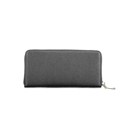 BYBLOS Elegant Black Polyethylene Wallet with Zip Closure BYBLOS