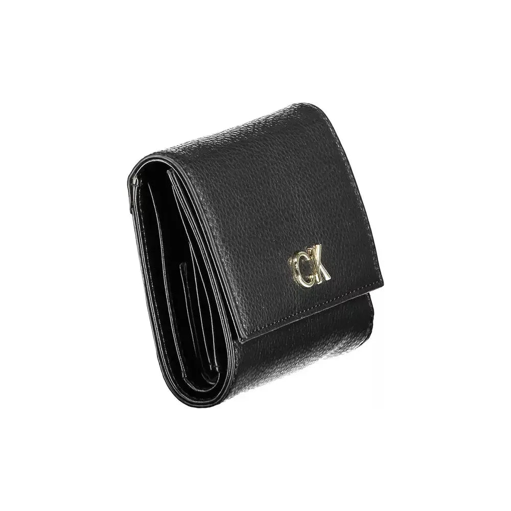 Calvin Klein Sleek Black Polyethylene Wallet with RFID Lock Calvin Klein