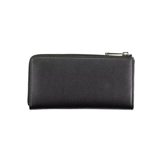 Tommy Hilfiger Elegant Black Polyethylene Wallet with Zip Closure Tommy Hilfiger