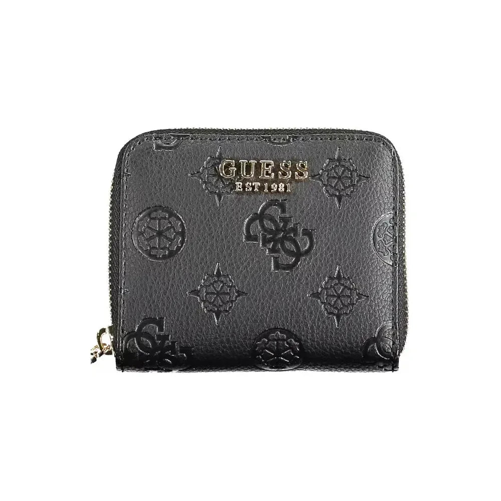 Guess Jeans Elegant Black Wallet with Contrasting Details Guess Jeans