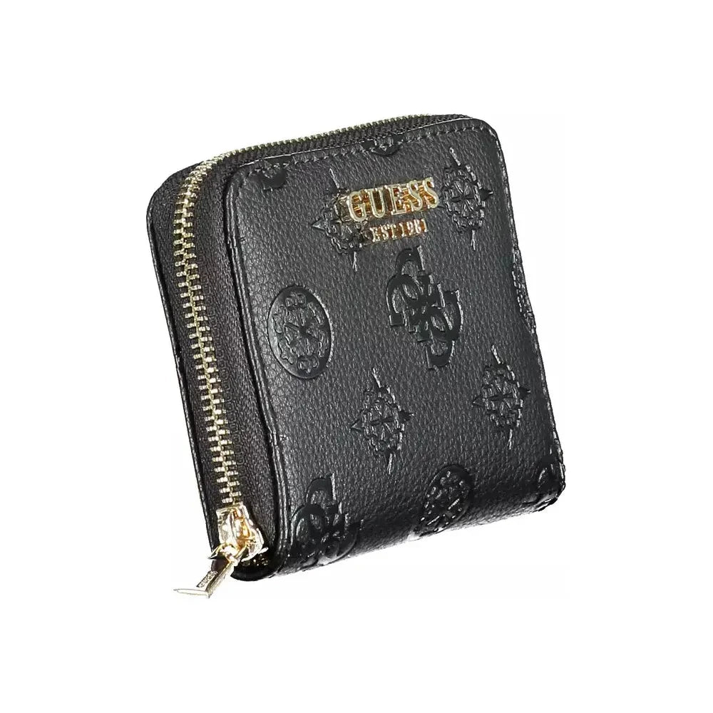 Guess Jeans Elegant Black Wallet with Contrasting Details Guess Jeans