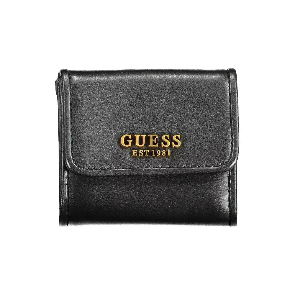 Guess Jeans Sleek Black Polyethylene Dual-Compartment Wallet Guess Jeans