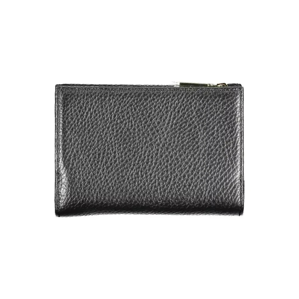 Coccinelle Chic Black Leather Wallet with Multiple Compartments Coccinelle