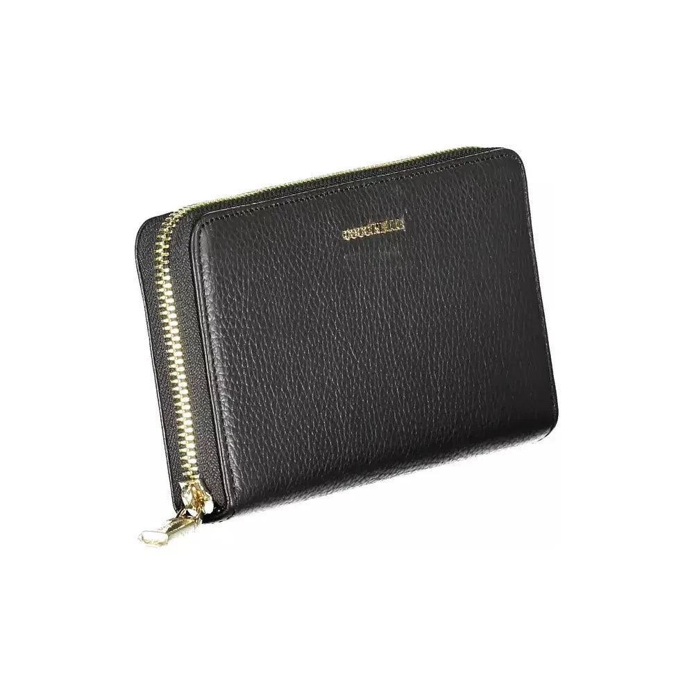 Coccinelle Elegant Black Leather Wallet with Multiple Compartments Coccinelle