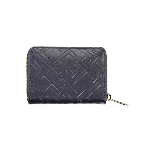 Tommy Hilfiger Elegant Blue Polyethylene Wallet with Contrast Detail Tommy Hilfiger