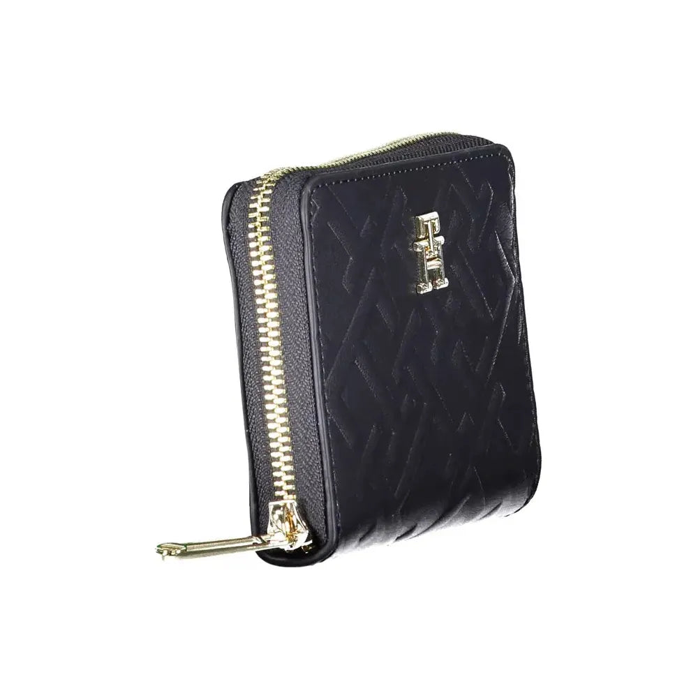 Tommy Hilfiger Elegant Blue Polyethylene Wallet with Contrast Detail Tommy Hilfiger