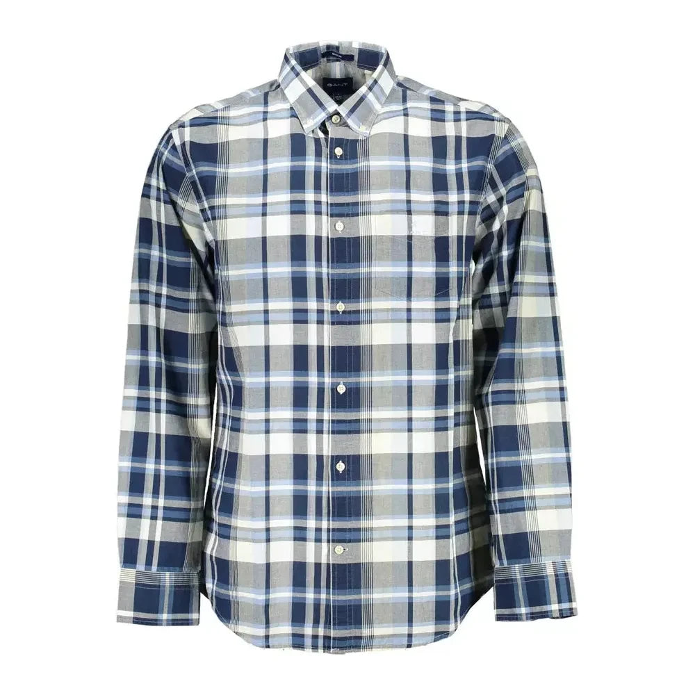 Gant Elegant Blue Cotton Long Sleeve Shirt Gant