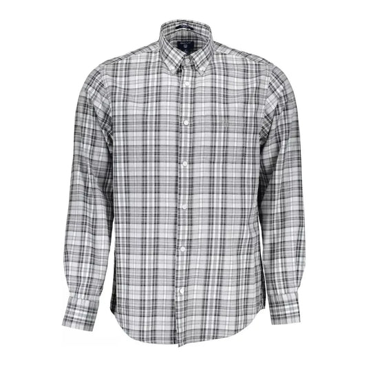 Gant Elegant Gray Cotton Long Sleeve Men's Shirt Gant