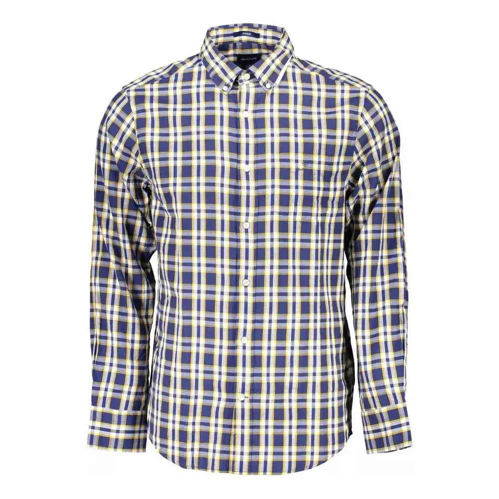 Gant Refined Blue Cotton Long Sleeve Shirt Gant