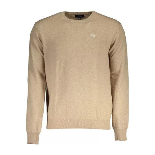 La Martina Elegant Beige Wool-Blend Sweater for Men La Martina