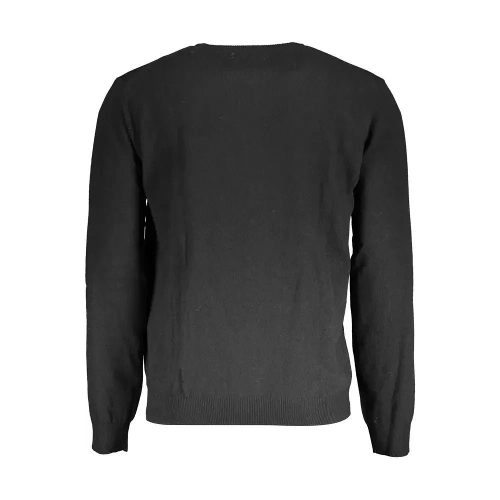 La Martina Black Wool Men Sweater