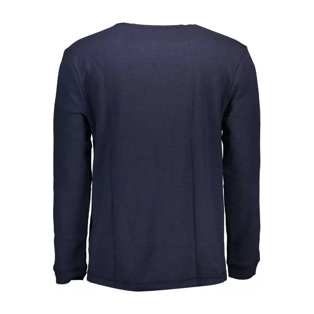 Tommy Hilfiger Elegant Blue Long-Sleeved Sweater with Logo Embroidery Tommy Hilfiger