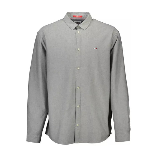 Tommy Hilfiger Gray Cotton Men Shirt Tommy Hilfiger