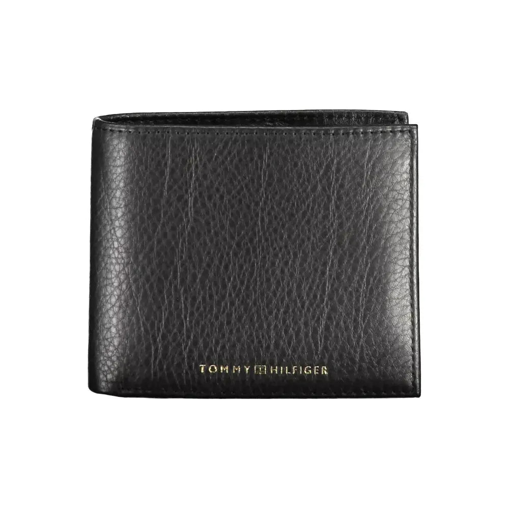 Tommy Hilfiger Elegant Black Leather Men's Wallet with RFID Blocker Tommy Hilfiger