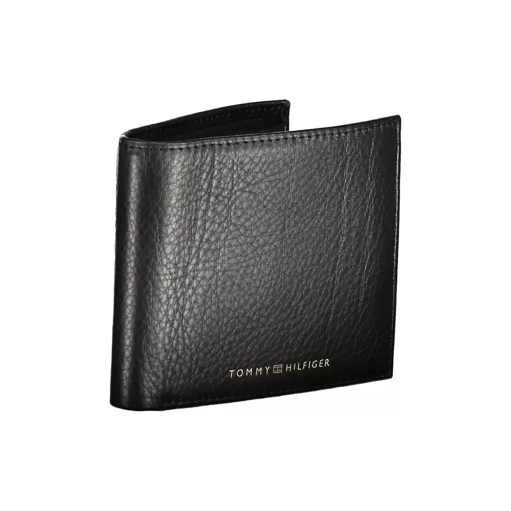 Tommy Hilfiger Elegant Black Leather Men's Wallet with RFID Blocker Tommy Hilfiger