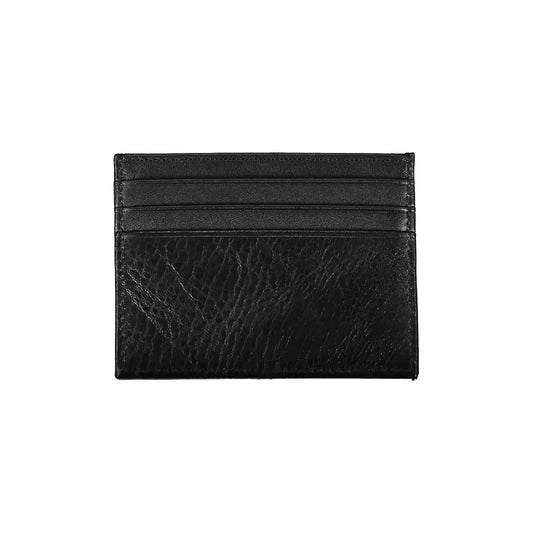 Tommy Hilfiger Sleek Black Leather Card Holder Tommy Hilfiger