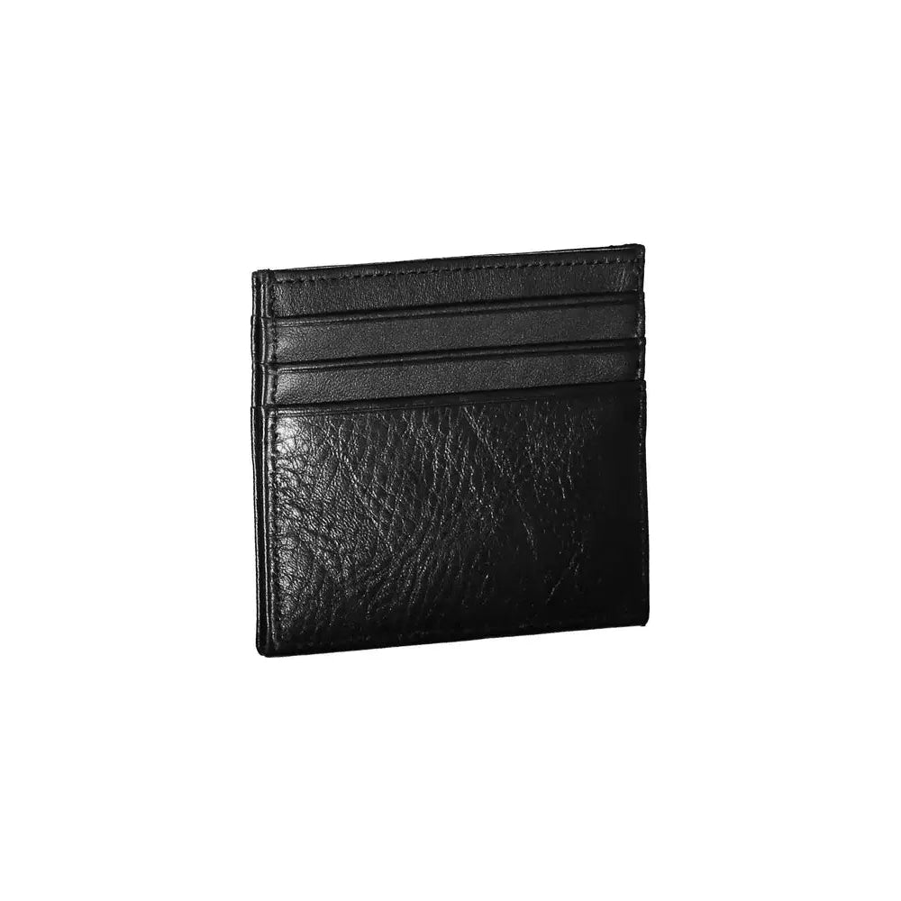 Tommy Hilfiger Sleek Black Leather Card Holder Tommy Hilfiger