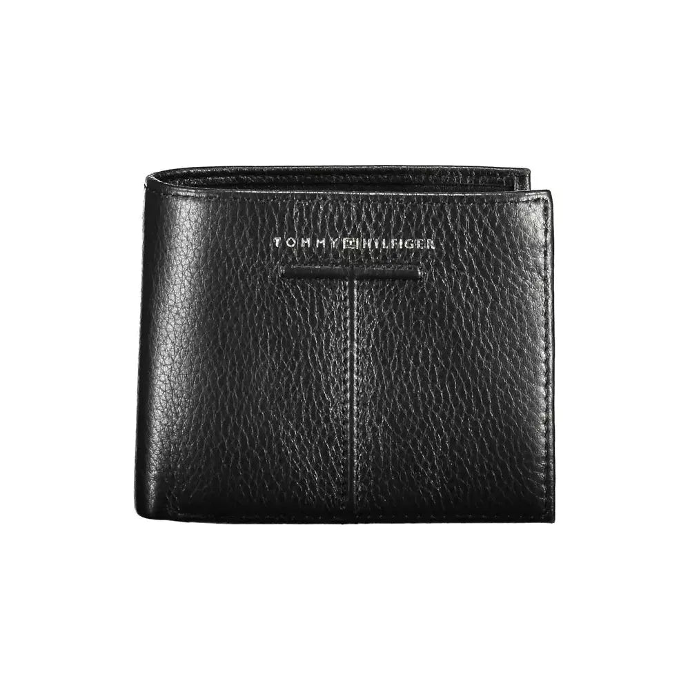 Tommy Hilfiger Chic Black Leather Dual-Compartment Wallet Tommy Hilfiger