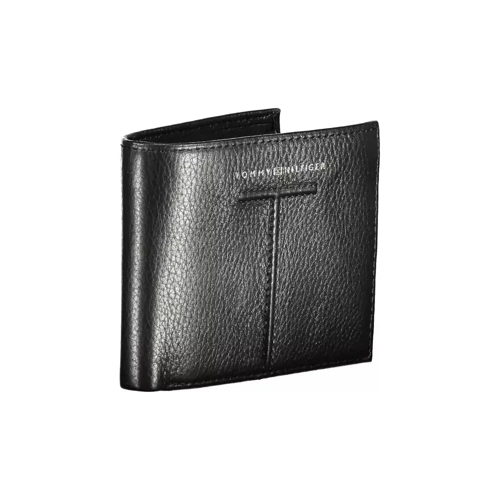 Tommy Hilfiger Chic Black Leather Dual-Compartment Wallet Tommy Hilfiger