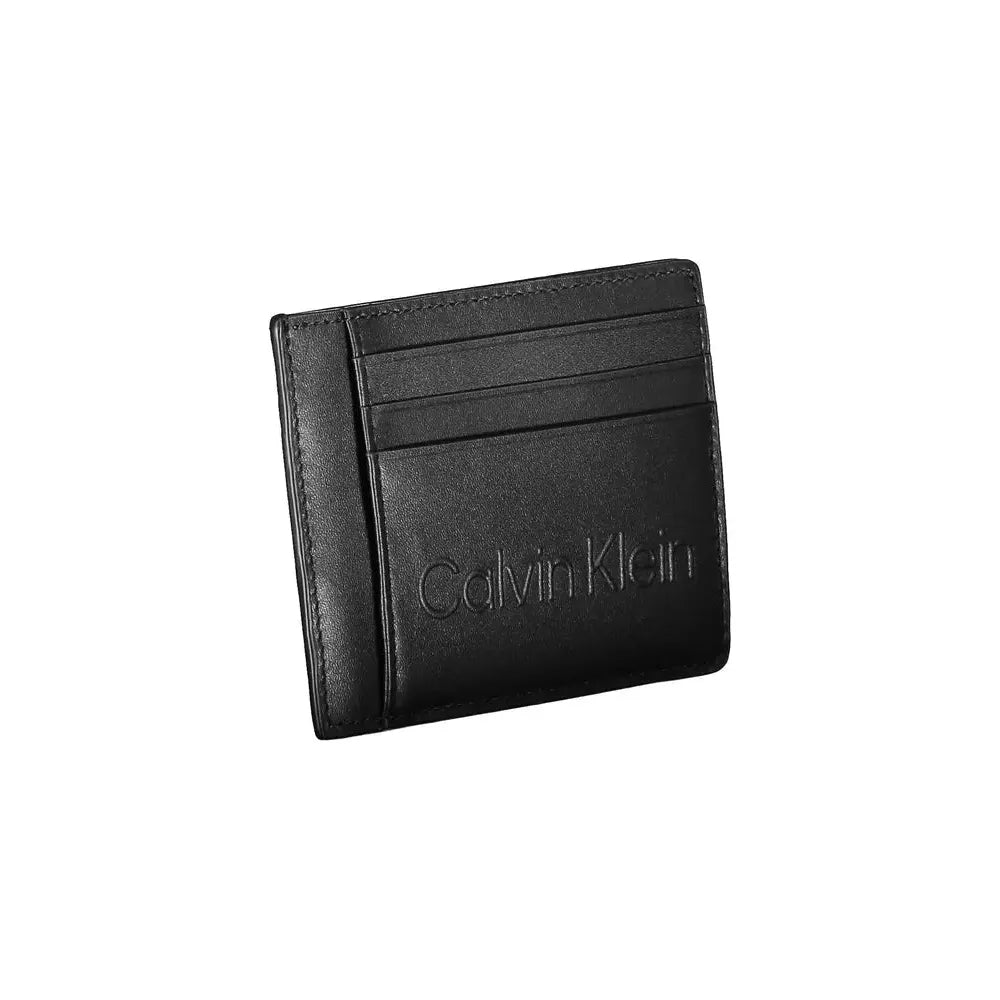 Calvin Klein Sleek Black Polyethylene Card Holder Calvin Klein