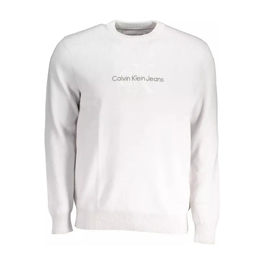 Calvin Klein Elegant Gray Embroidered Logo Sweater Calvin Klein