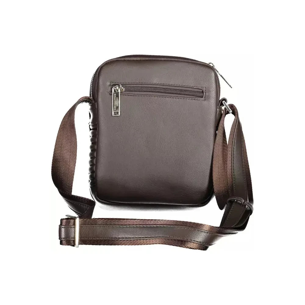 Aeronautica Militare Elegant Brown Shoulder Bag with Contrasting Details Aeronautica Militare