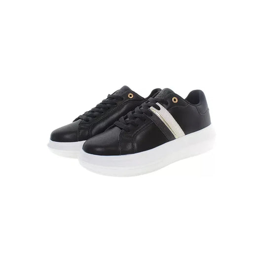 U.S. POLO ASSN. Chic Black Lace-Up Sneakers with Contrast Detailing U.S. POLO ASSN.