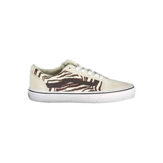 Vans Beige Lace-Up Sneaker with Contrasting Detail Vans