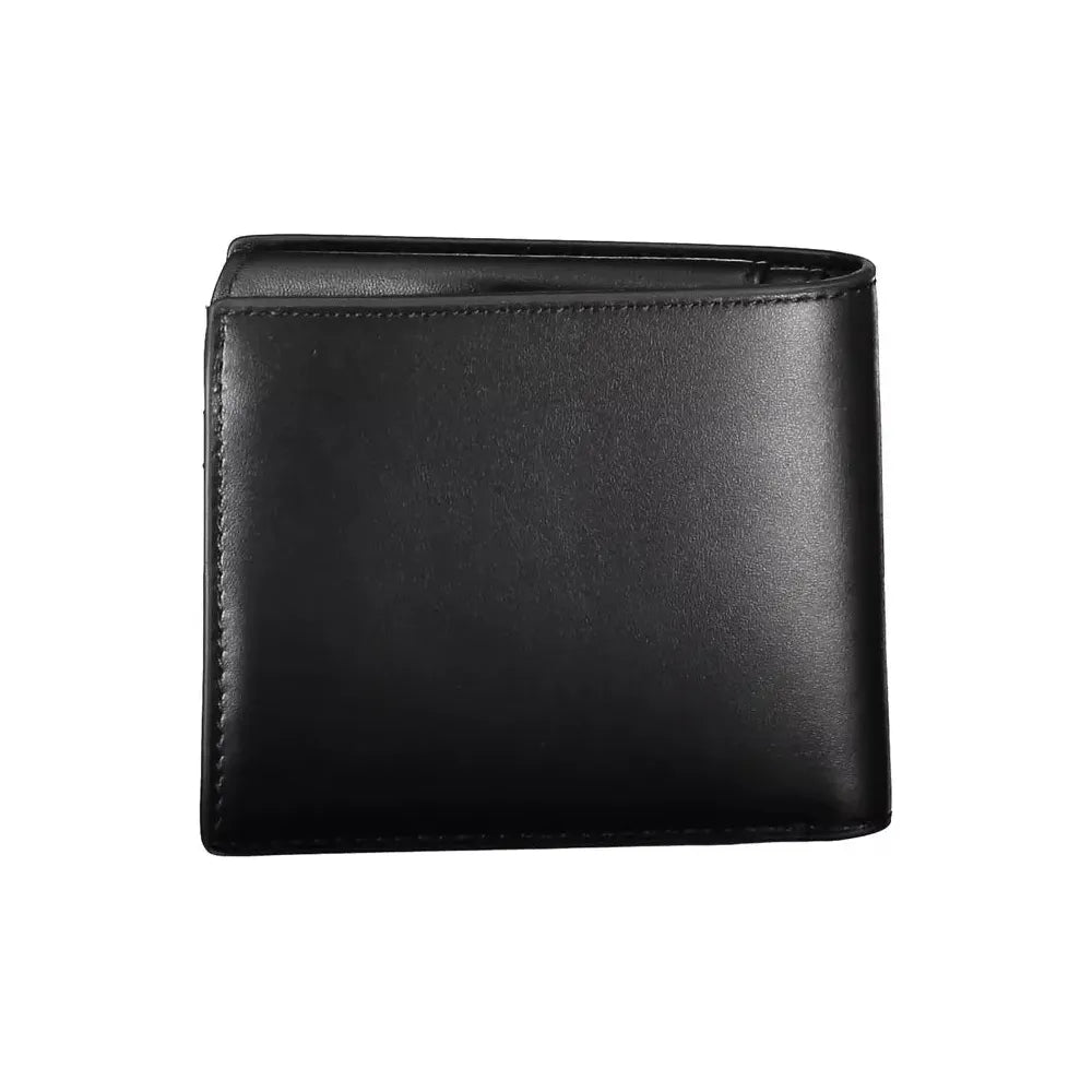 Tommy Hilfiger Sleek Black Leather Wallet with Coin Purse Tommy Hilfiger